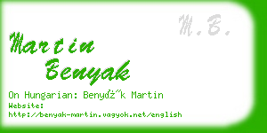 martin benyak business card